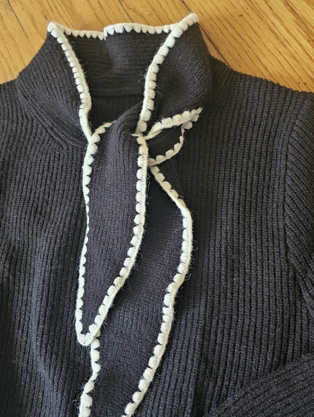 Commense Chocolate Cardigan with Bow Accent - Picture 5 of 5